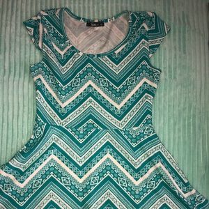 Blue and white dress